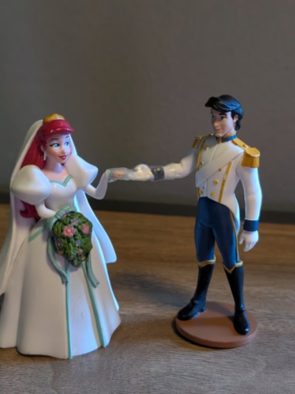 Disney Little Mermaid Ariel & Eric Wedding Figures Cake Topper Vintage